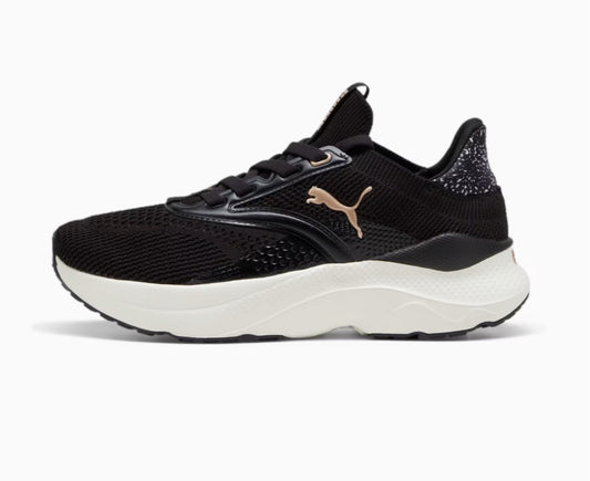 .PUMA Softride Mayve Leopard II Women's Running Shoes - BLACK/GOLD/WHITE -(310162 01) - SAV - R1L3