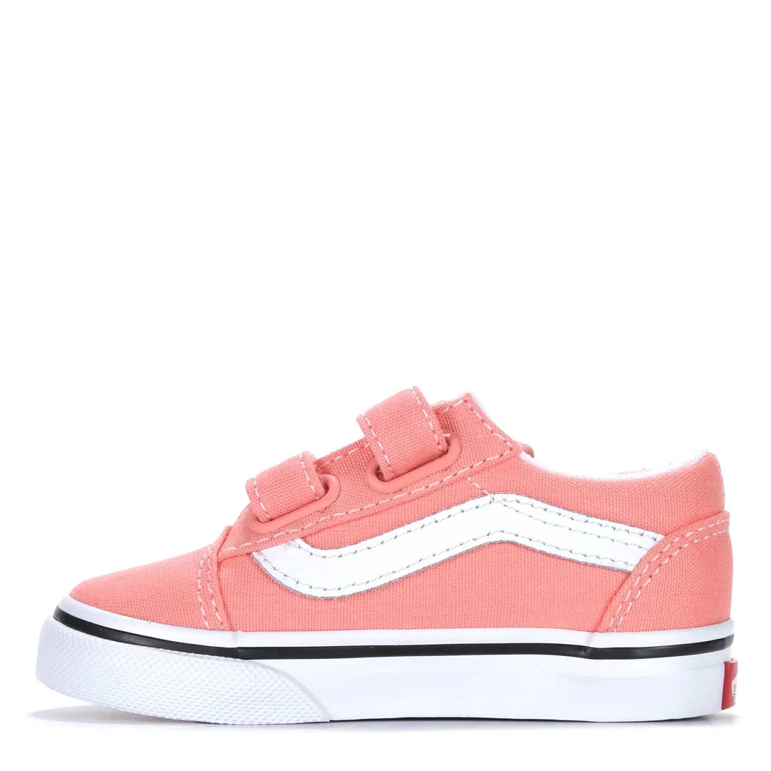 .Vans Toddlers Old Skool V Flower - Sunset Blush Pink - (VN000Z5XGS.PNK) - VZ - L1
