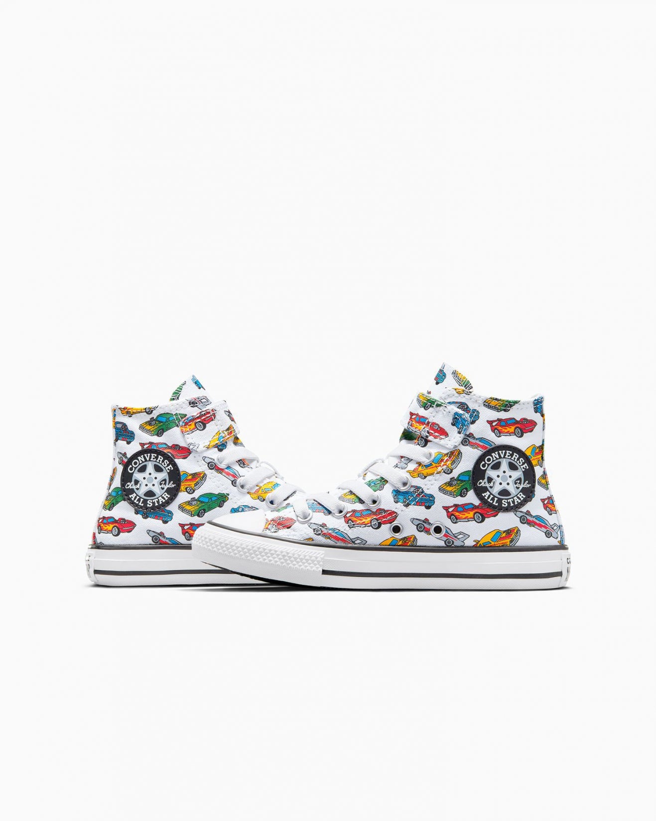 - Converse Kids All Star Cars White/Yellow/Red Hi Top - (A04743) - CRS - R1L1