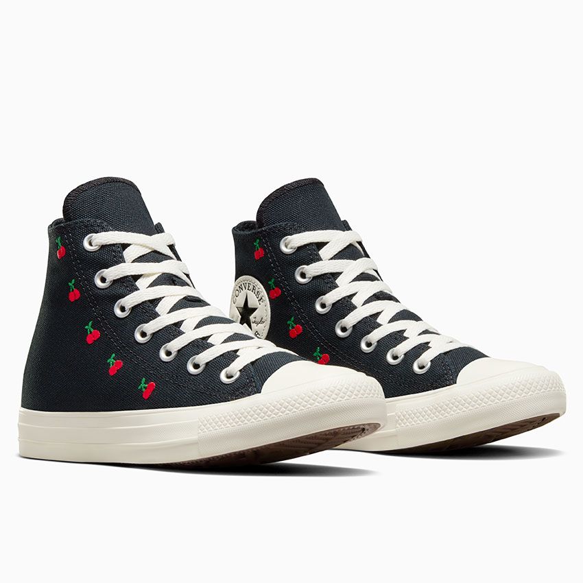 - Converse Chuck Taylor Womens Cherry On HI Top - BLACK/ EGRET /RED (A08142) - CRY - R1L8