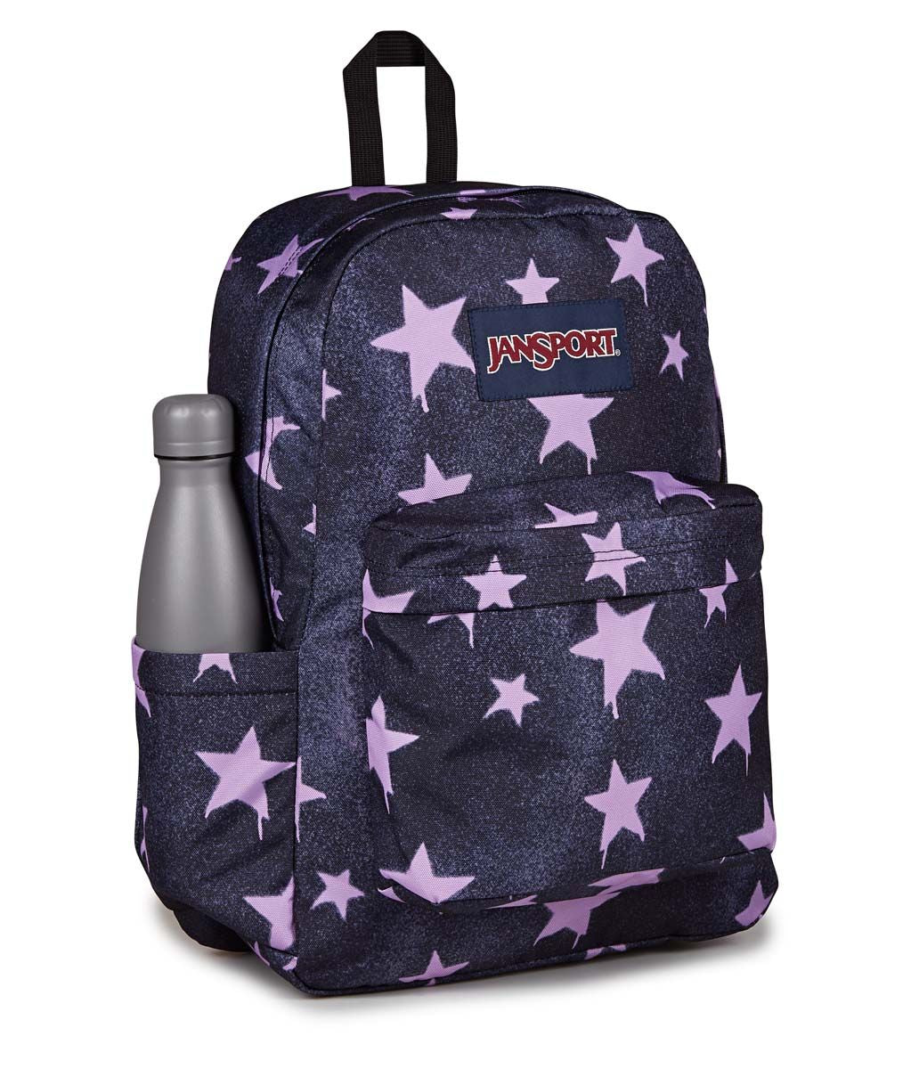 .Jansport Superbreak Plus Sprayed Stars Pastel Lilac Backpack 26L - (JS0A4QUELH6) - F