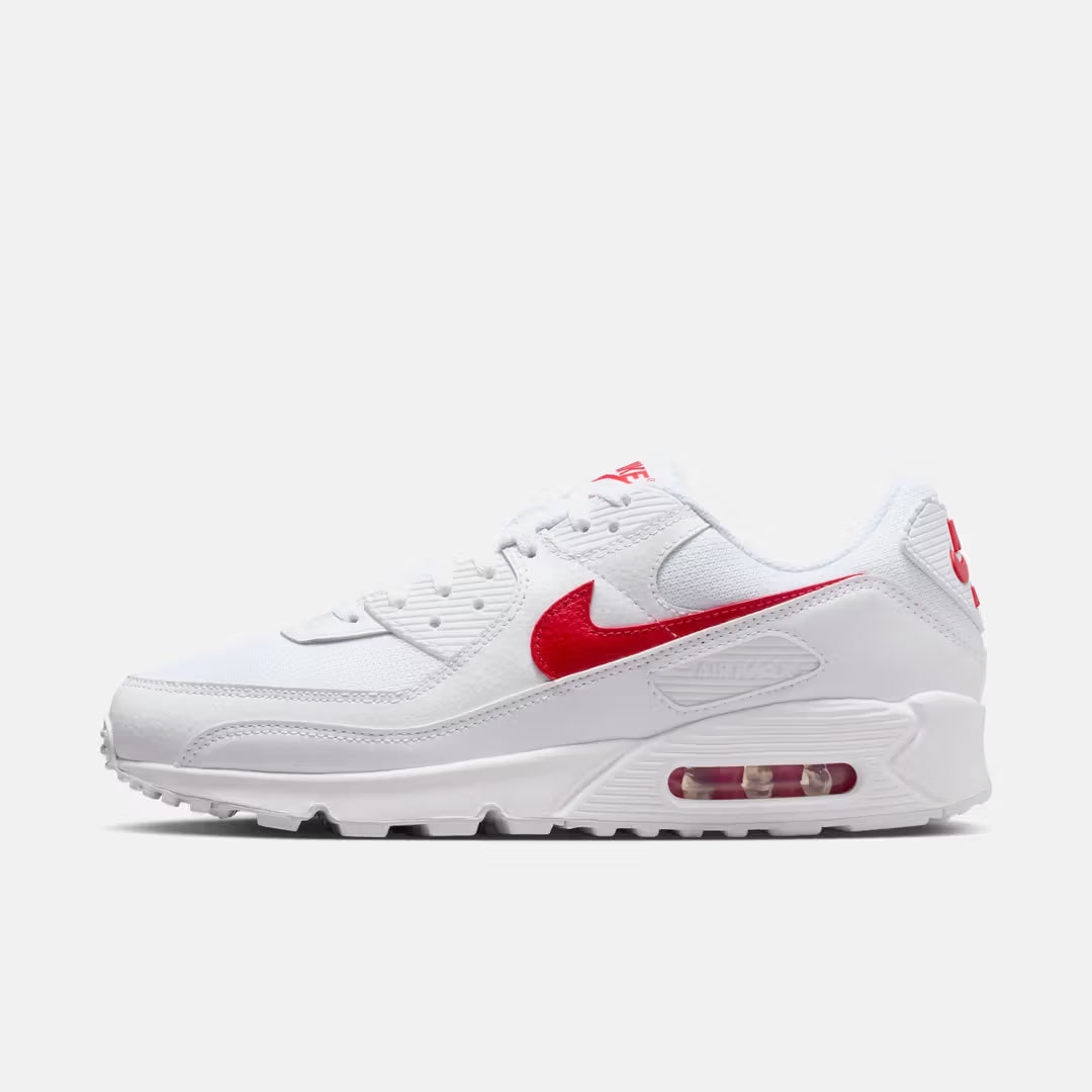 .NIKE MENS AIR MAX 90 - WHITE/RED - (DM0029-120) - SO3 - R1L4