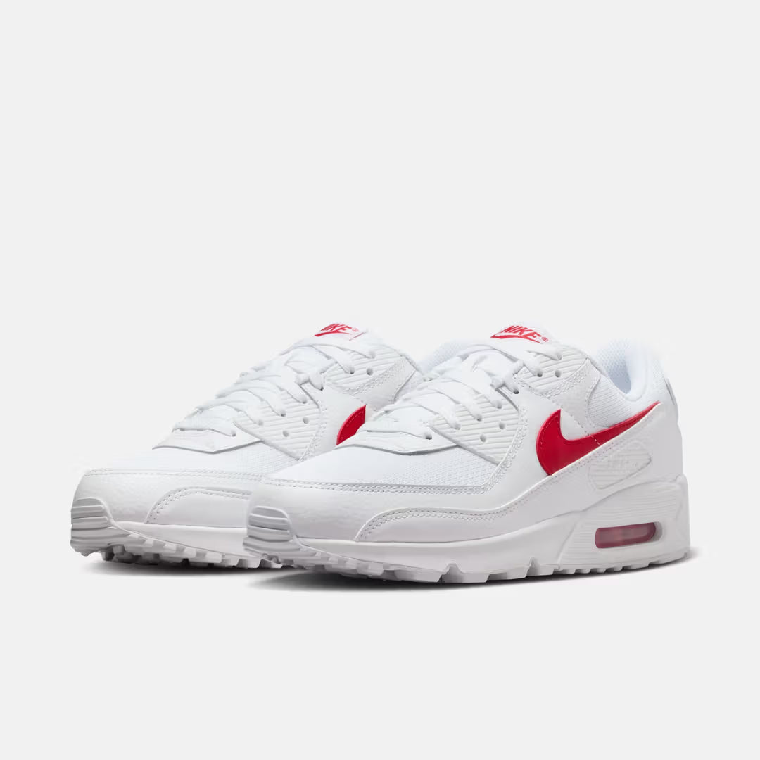 .NIKE MENS AIR MAX 90 - WHITE/RED - (DM0029-120) - SO3 - R1L4