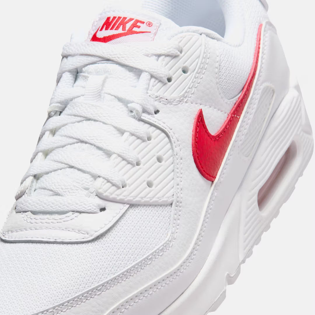 .NIKE MENS AIR MAX 90 - WHITE/RED - (DM0029-120) - SO3 - R1L4