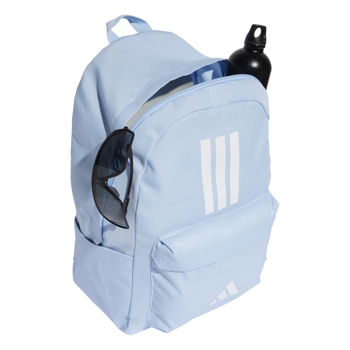 .ADIDAS CLASSIC BACK-TO-SCHOOL 3-STRIPES BACKPACK - BLUE/WHITE - (IS7045) - F