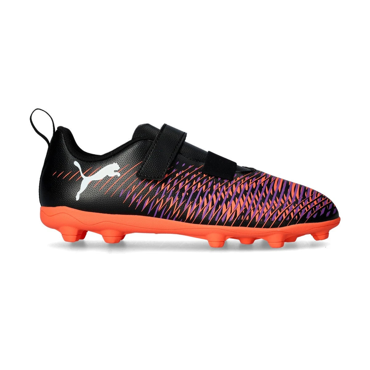 .PUMA FUTURE 8 PLAY FG/AG RB KIDS FOOTBALL BOOTS - Black/White/Glowing Red - (108286-01) - GLR - R2L17