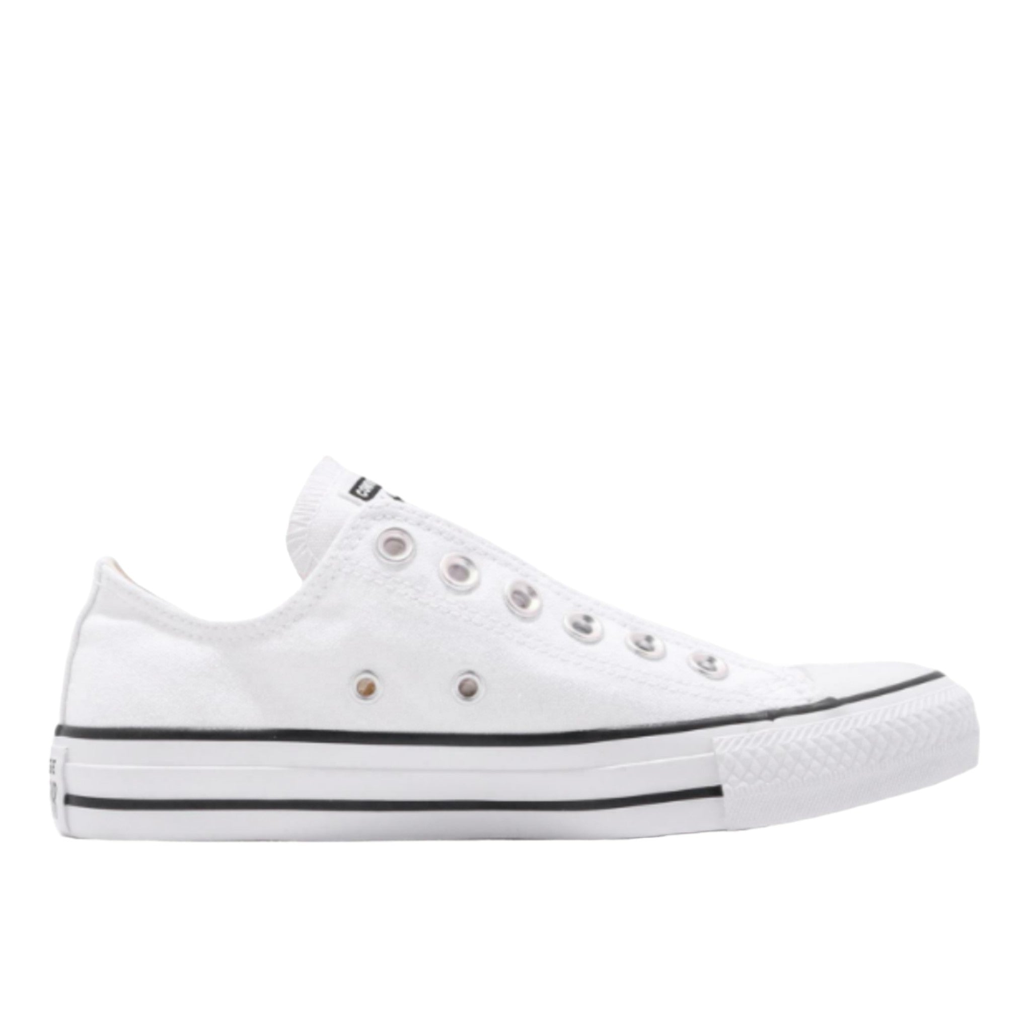 White converse with black sales stripe