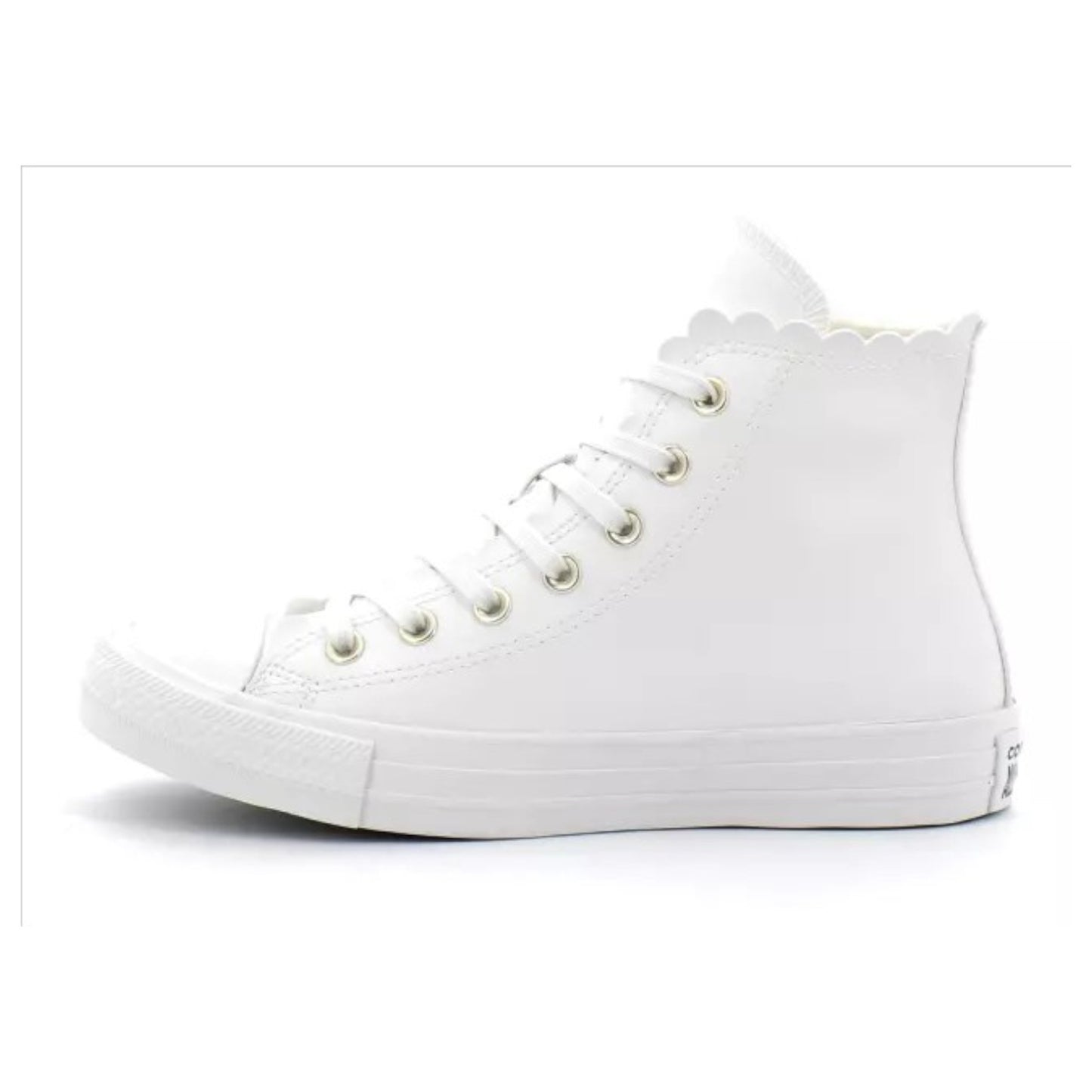Converse CT Dainty Faux Leather [HIGH TOP ONLY] SCALLOPED EDGE Vintage White - (A03718) - CT2 - R1L8