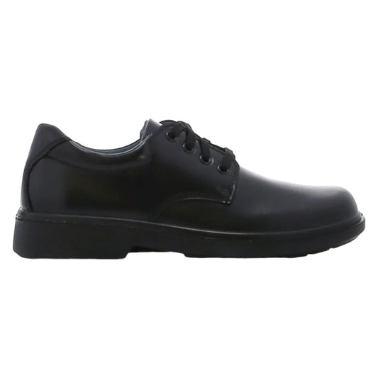 .Clarks Daytona Senior School Shoes Black Leather - (138109) - DTO - F