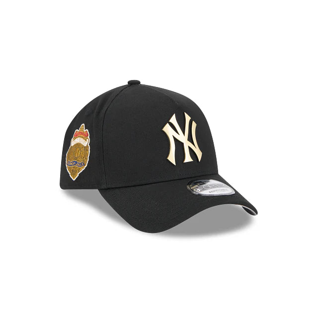 .New Era 940 A-Frame NY Yankees Antique Metal Badge Snapback - BLACK - (60747618) - F