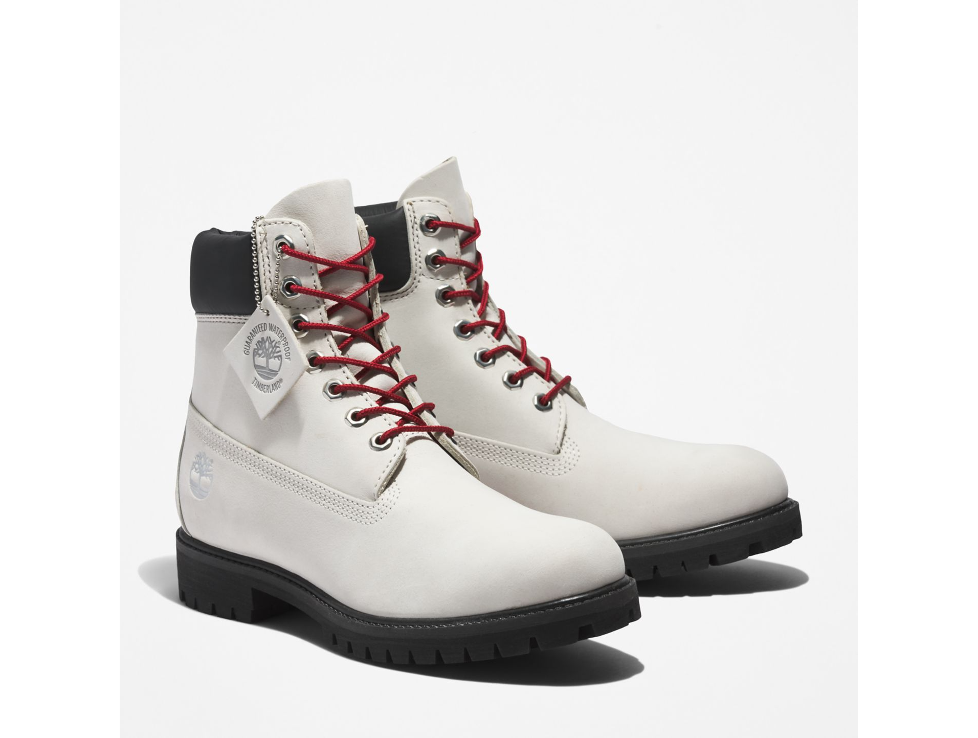 Grey and red timberlands clearance