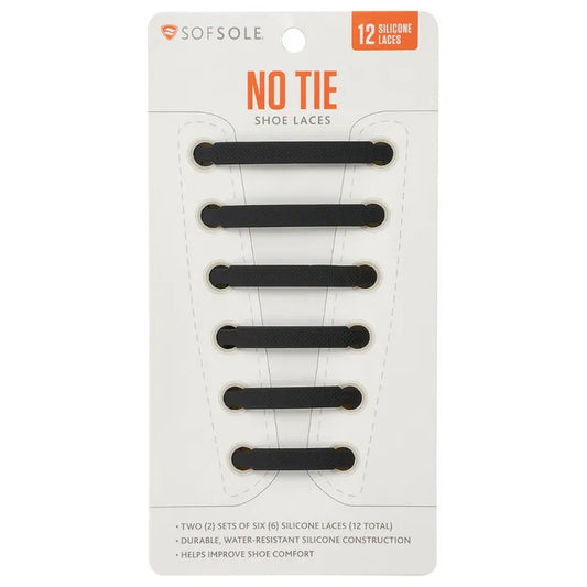 .Sof Sole NO TIE Silicone Stretch Laces Laces BLACK AND WHITE OPTIONS AVAILABLE