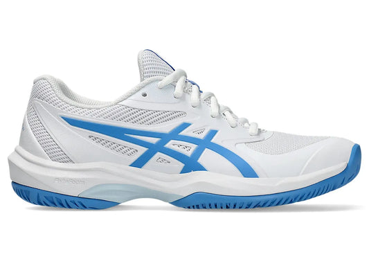 .ASICS WOMEN GEL GAME 9 NETBALL SHOES - WHITE/BLUE - (1042A281-100) - G56 - R2L12