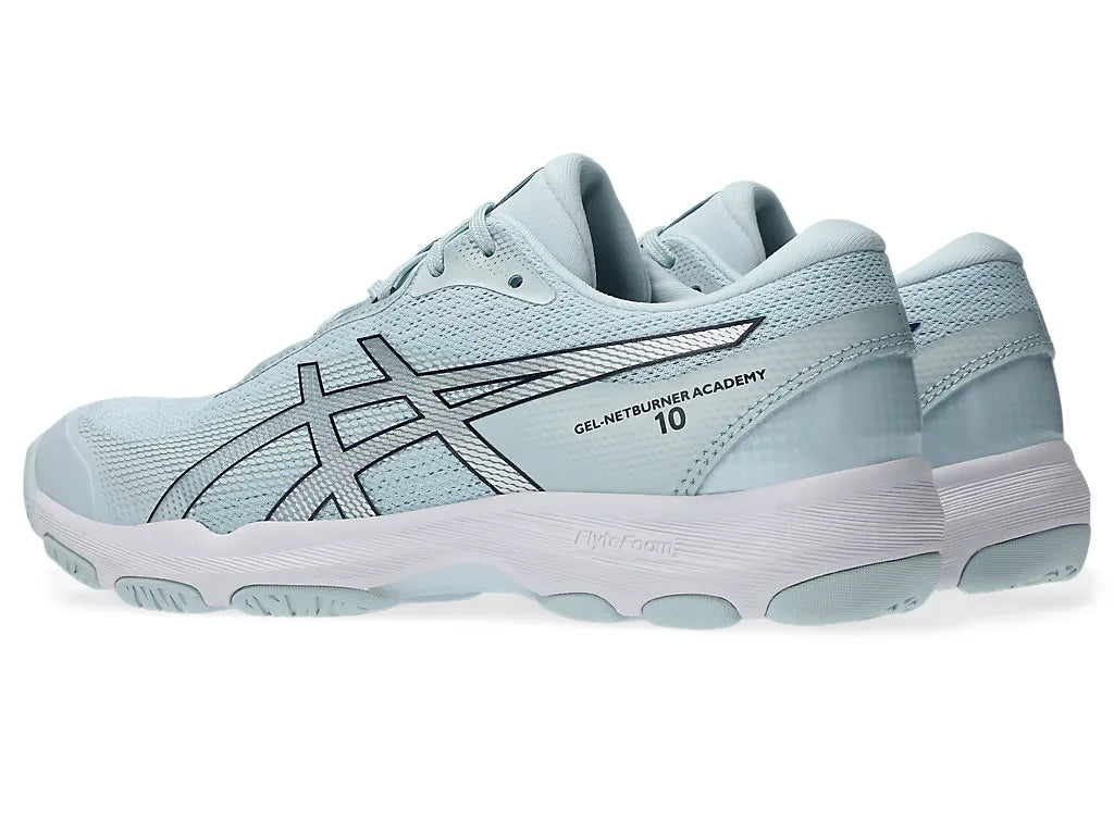 .ASICS WOMEN GEL-NETBURNER ACADEMY 10 NETBALL SHOES - SKY/MIDNIGHT - (1072A114.400) - SKY - R2L14