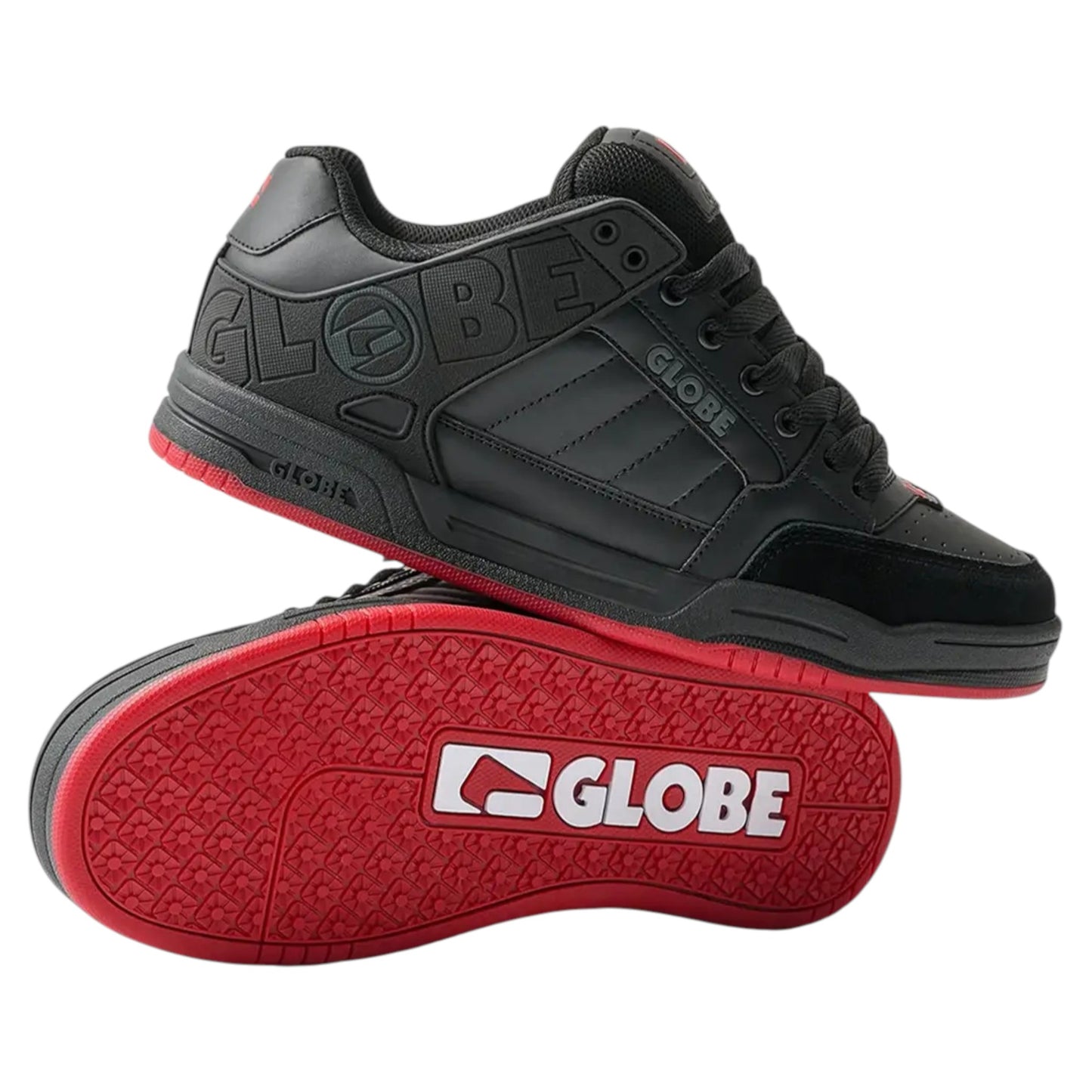 .GLOBE MENS TILT SHOES - BLACK/RED/CHARCOAL COLOUR 10801 - (GBTILT) - BRY - R2L12