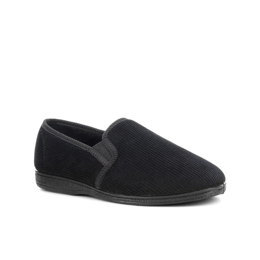 .Grosby Mens BLAKE 2 Black Slippers - BLACK - (401221) - BLK - F