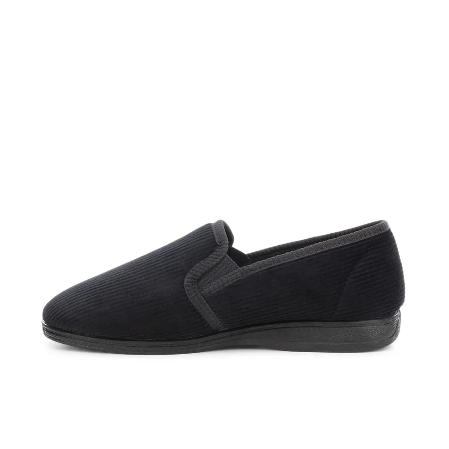 .Grosby Mens BLAKE 2 Black Slippers - BLACK - (401221) - BLK - F