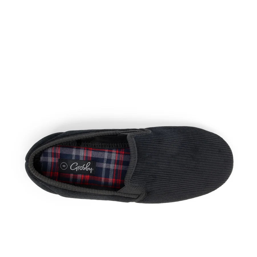 .Grosby Mens BLAKE 2 Black Slippers - BLACK - (401221) - BLK - F