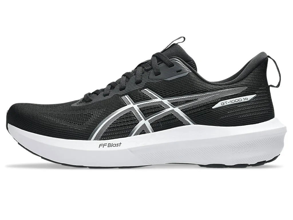 .Asics Mens GT-1000 V.14 - BLACK/WHITE (D FITTING) - (1011C077.002) - BB4 - R2L13