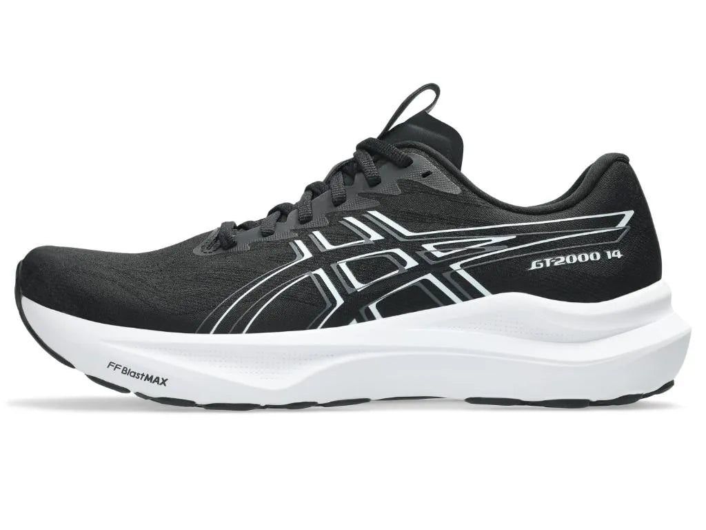 .Asics Mens GT-2000 V.14 - BLACK/WHITE (D FITTING) - (1011C056.001) - GT2- R2L12