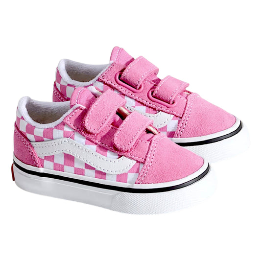 .Vans Toddlers Old Skool V - PINK/WHITE CHECKERED - (VN000CTGFRQ.PNK) - FZ - L1