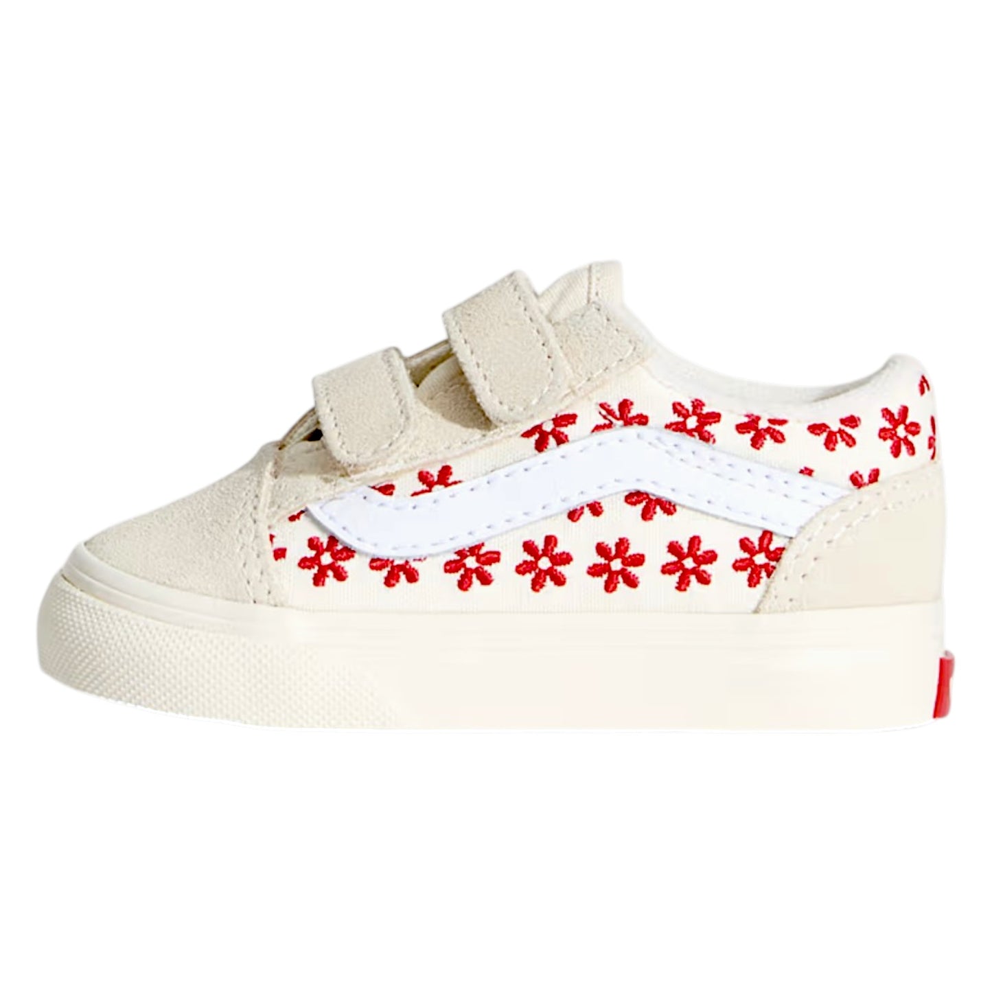 .Vans Toddlers Old Skool V - CHANTILLY FLORAL RACING RED - (VN000CTGIZQ.RED) - BF - L1