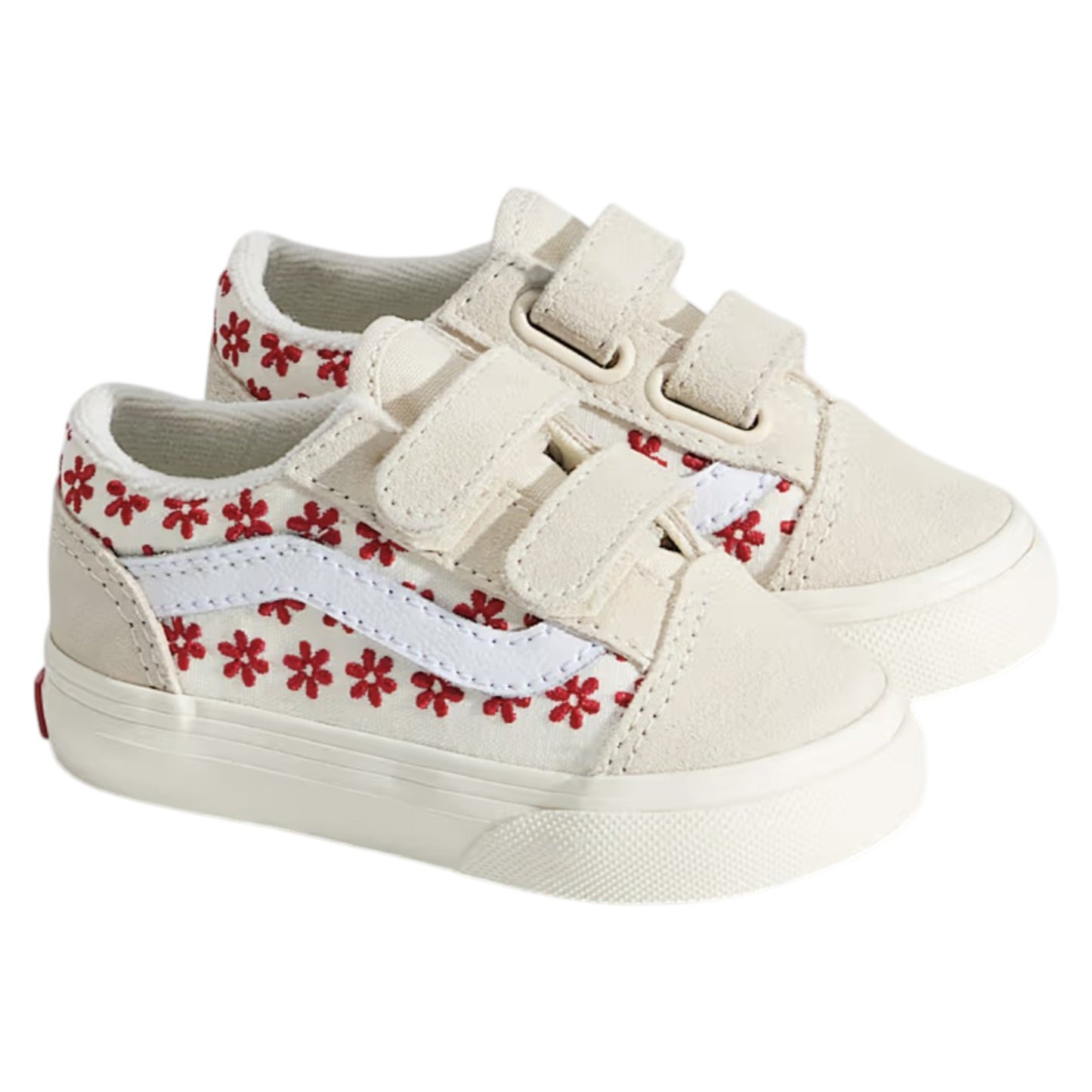 .Vans Toddlers Old Skool V - CHANTILLY FLORAL RACING RED - (VN000CTGIZQ.RED) - BF - L1