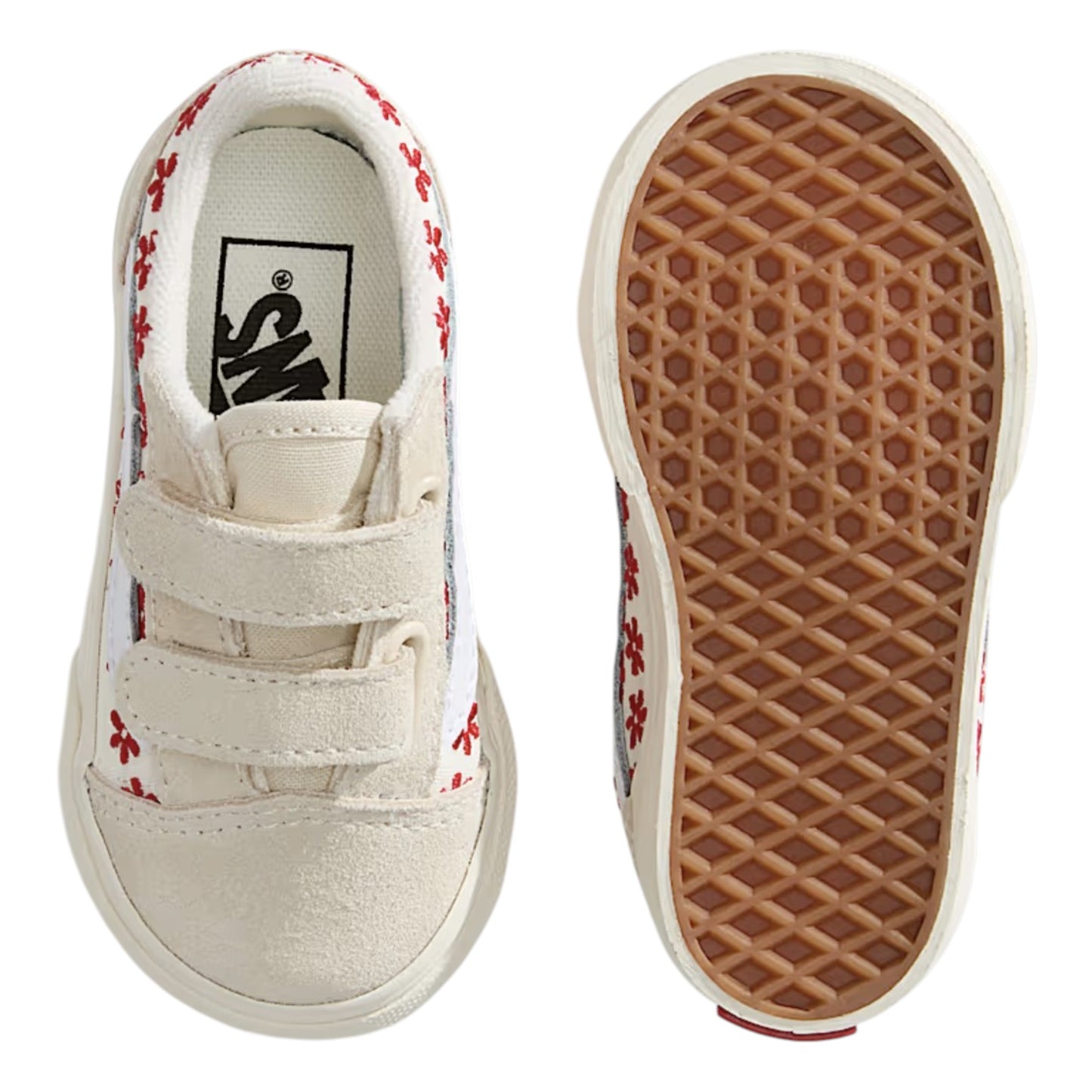 .Vans Toddlers Old Skool V - CHANTILLY FLORAL RACING RED - (VN000CTGIZQ.RED) - BF - L1