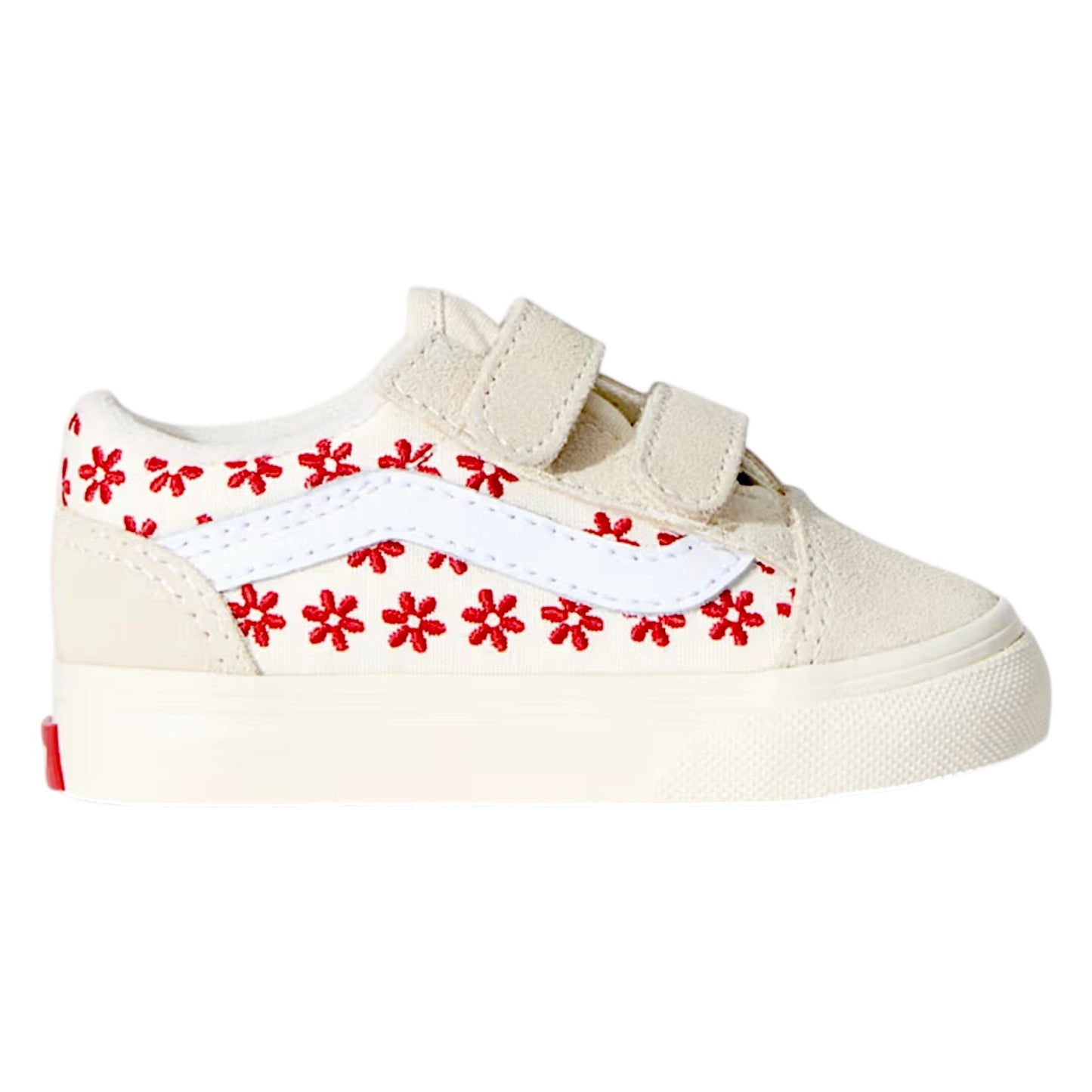 .Vans Toddlers Old Skool V - CHANTILLY FLORAL RACING RED - (VN000CTGIZQ.RED) - BF - L1