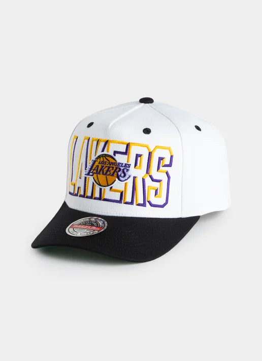 Mitchell & Ness NBA L.A Lakers Bevel Crown Snapback Cap - MNLK1 - F