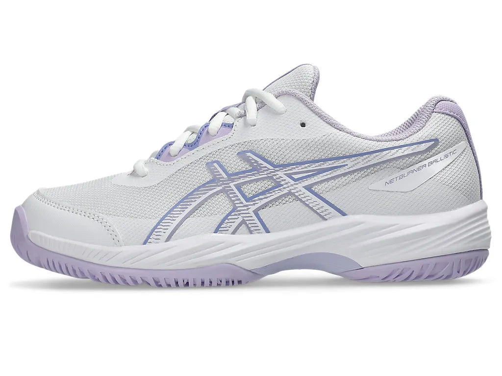 .ASICS YOUTH NETBURNER BALLISTIC 4 GS - White/Murasaki (Purple) - (1054A013.102) - MS - R2L14 - L/P