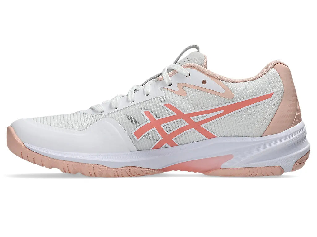 .ASICS WOMEN NETBURNER PROFESSIONAL FF 4 NETBALL SHOES - White/Guava - (1072A097.111) - VA - R2L14