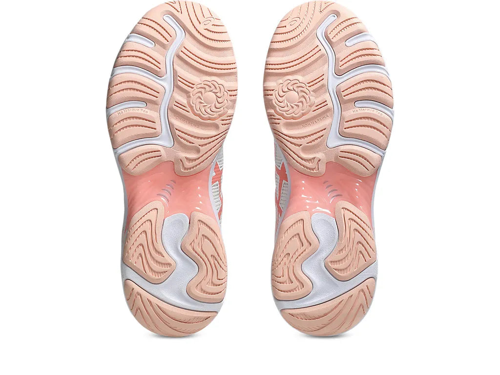 .ASICS WOMEN NETBURNER PROFESSIONAL FF 4 NETBALL SHOES - White/Guava - (1072A097.111) - VA - R2L14