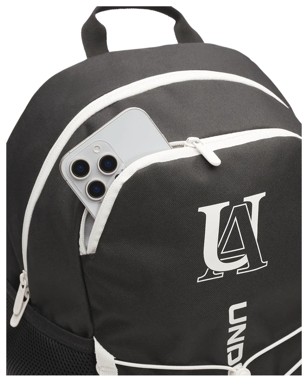 .Under Armour Hustle Sport 6 Backpack - Black/Black/White - (6000397-006) - C25