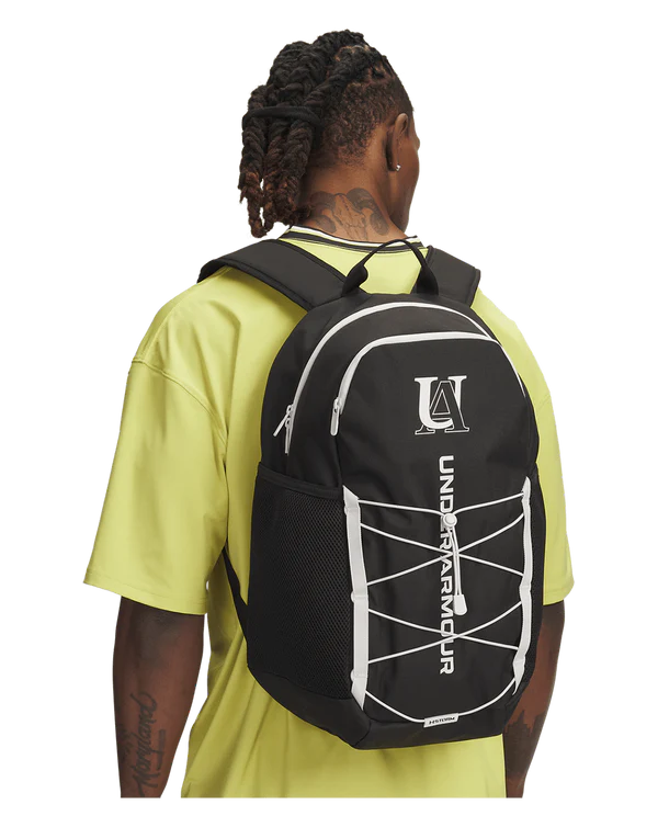 .Under Armour Hustle Sport 6 Backpack - Black/Black/White - (6000397-006) - C25