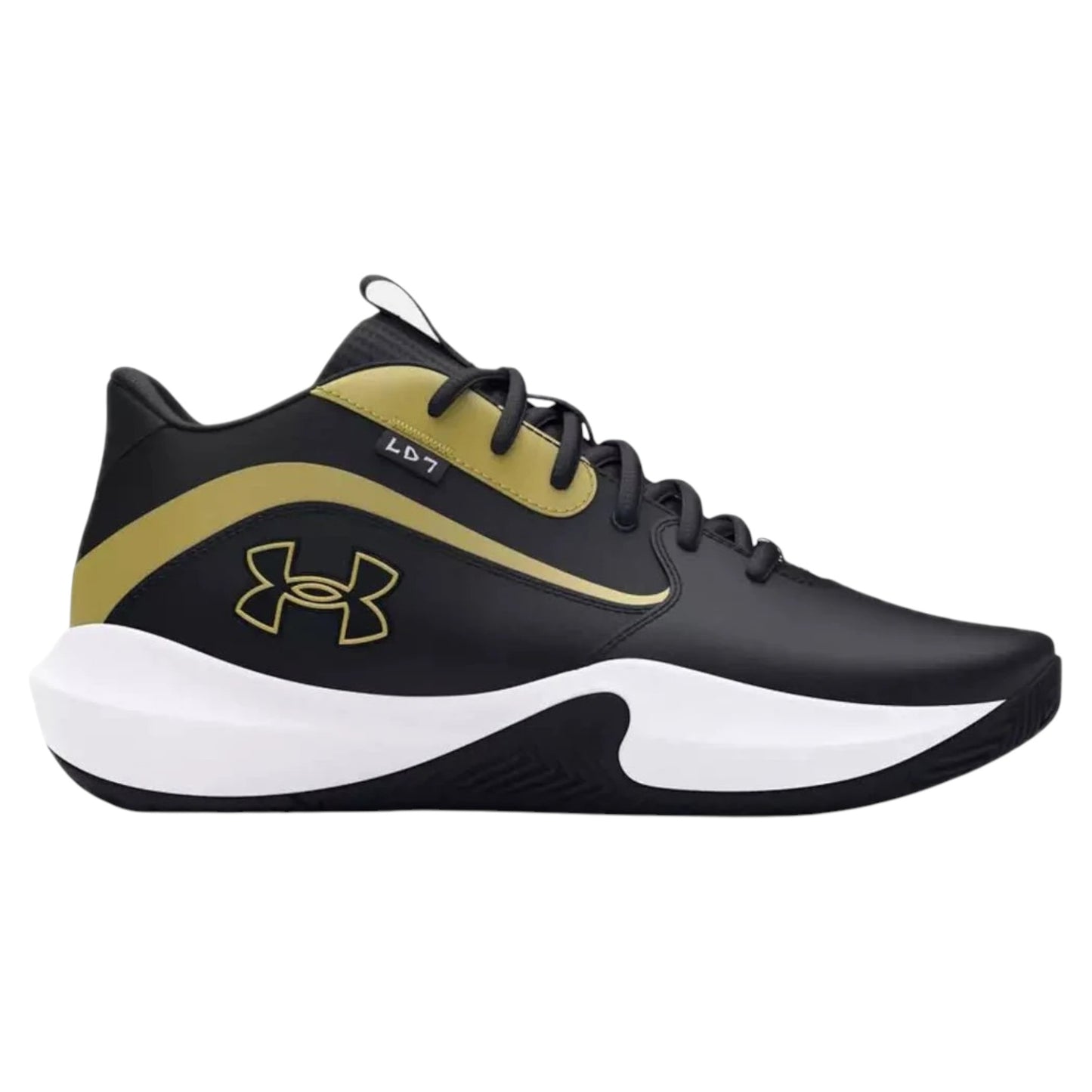 .UNDER ARMOUR MENS LOCKDOWN 7 - BLACK/WHITE/GOLD - (3028512-001) - LW7 - R2L11