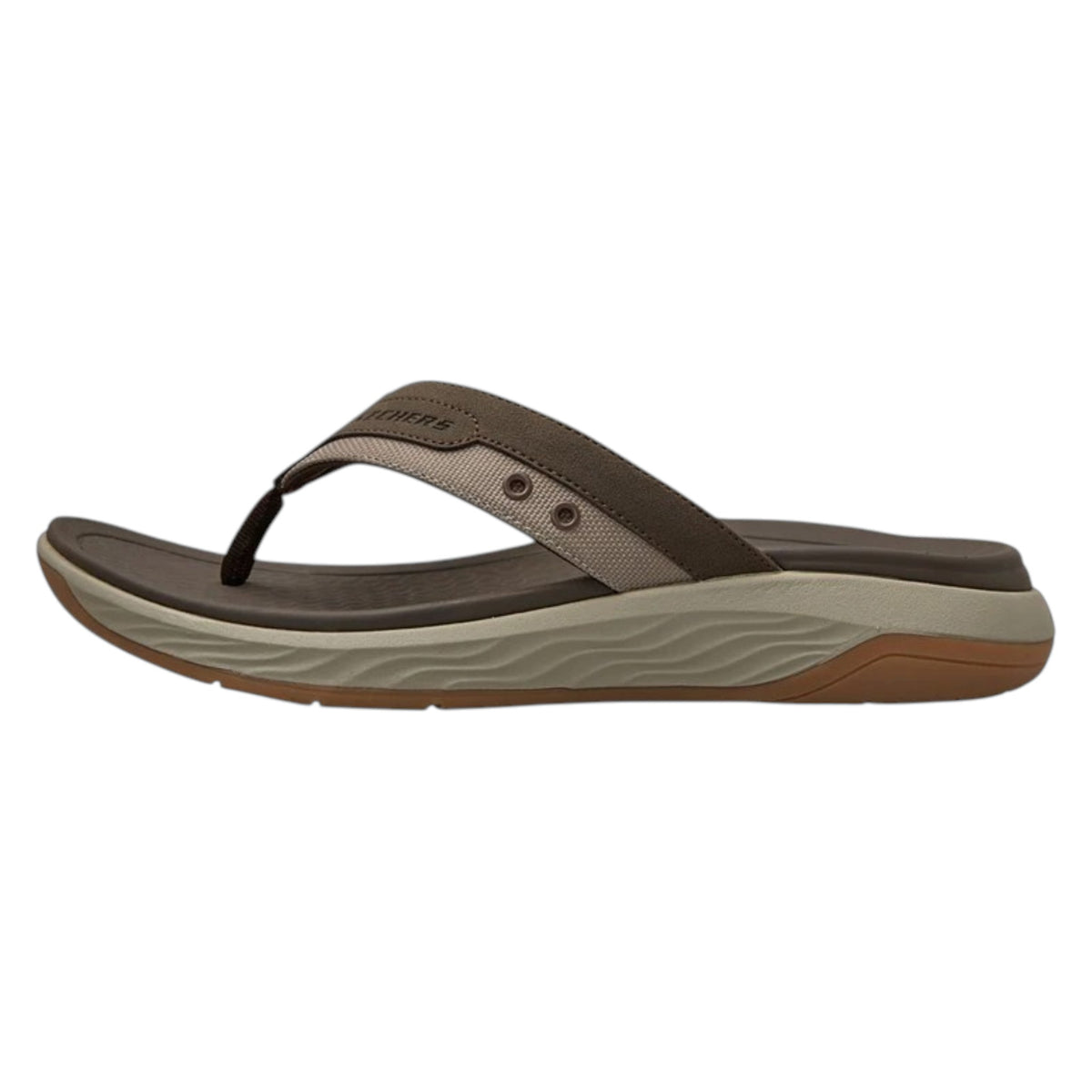 .Skechers Mens Relaxed Fit: Silva - Falco Jandals BROWN - (205362.BRN) - VG - R2L16