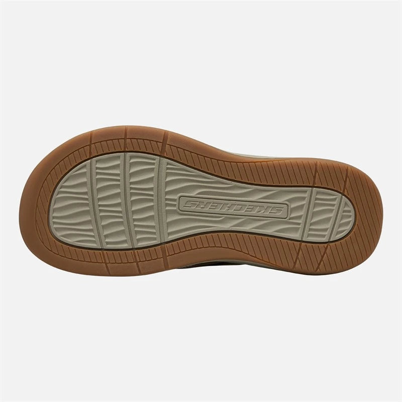 .Skechers Mens Relaxed Fit: Silva - Falco Jandals BROWN - (205362.BRN) - VG - R2L16