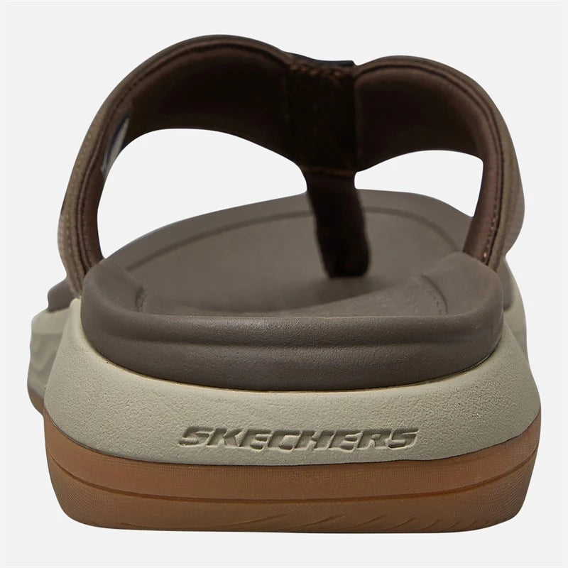 .Skechers Mens Relaxed Fit: Silva - Falco Jandals BROWN - (205362.BRN) - VG - R2L16