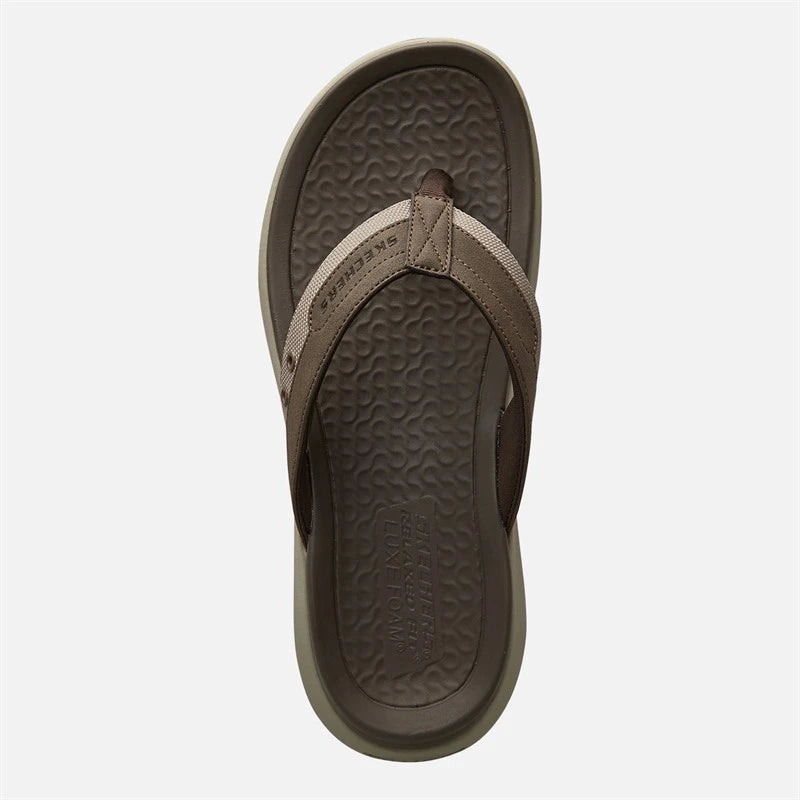 .Skechers Mens Relaxed Fit: Silva - Falco Jandals BROWN - (205362.BRN) - VG - R2L16