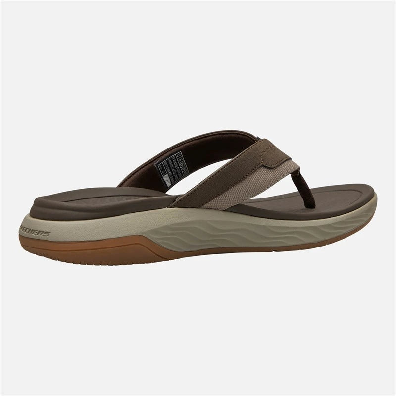 .Skechers Mens Relaxed Fit: Silva - Falco Jandals BROWN - (205362.BRN) - VG - R2L16