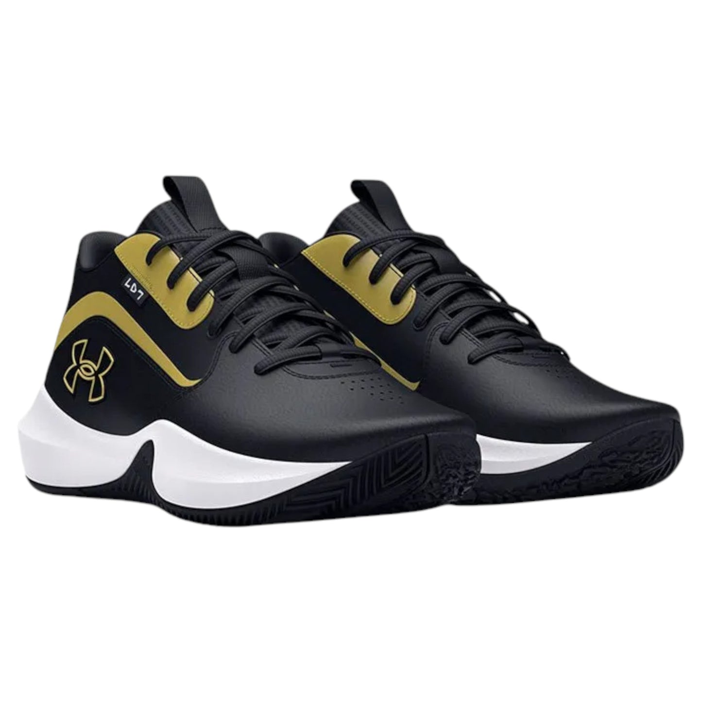 .UNDER ARMOUR MENS LOCKDOWN 7 - BLACK/WHITE/GOLD - (3028512-001) - LW7 - R2L11