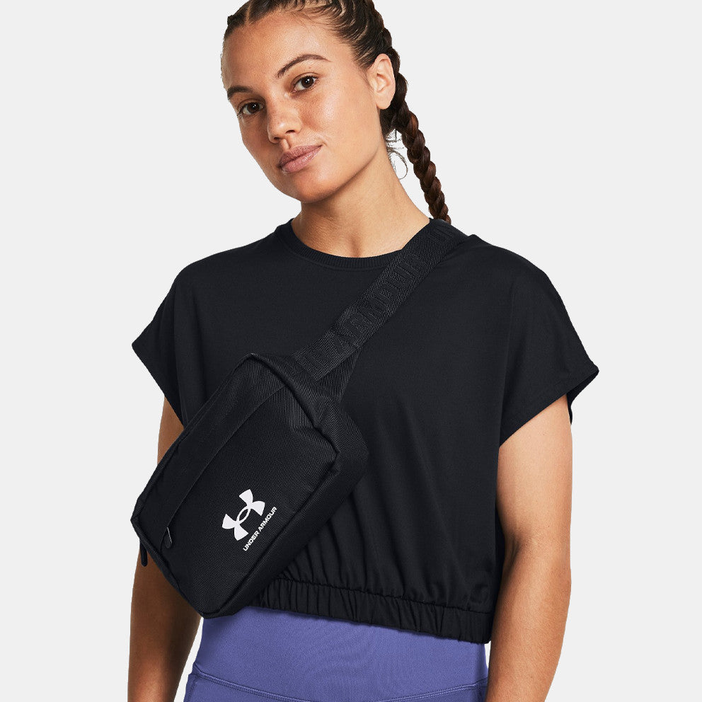 .Under Armour Unisex Essential Lite Waist Bag Crossbody - Black/White - (1381914-001) - F