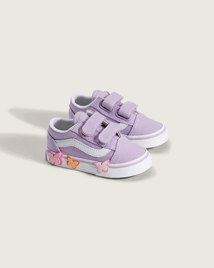 .Vans Toddlers Old Skool V - PURPLE/WHITE BUTTERFLY - (VN000EFHFSF) - PY- L1