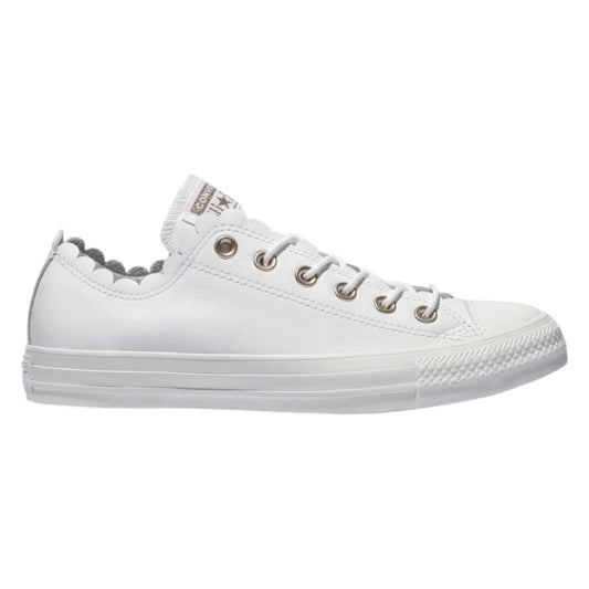 Converse CT Dainty Faux Leather [LOW TOP ONLY] SCALLOPED EDGE Vintage White - (A02611) - CT1 - R1L8