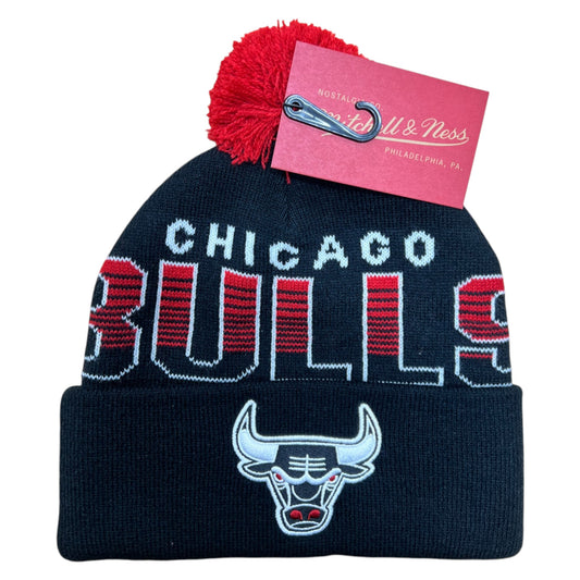.Mitchell & Ness SCRIPT BURST KNIT BULLS BEANIE Black - (MNCG23069)