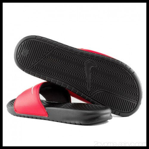 Nike slides discount red and white