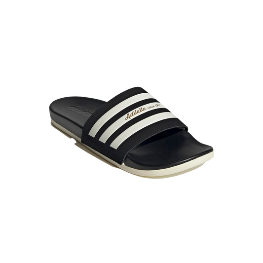 - Adidas Womens Adilette Comfort Slides Core Black/Wonder White/Gold Metallic - (GW5966) - R2L14