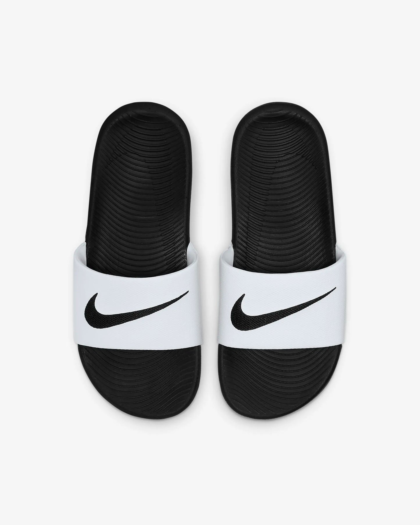 Nike Kawa Kids Slides White/Black - WK - (819352-100) - R2L16