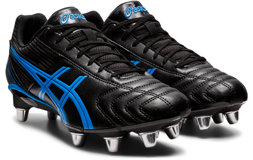 ASICS MENS LETHAL TACKLE BLACK ELECTRIC BLUE RB R2L17 L P